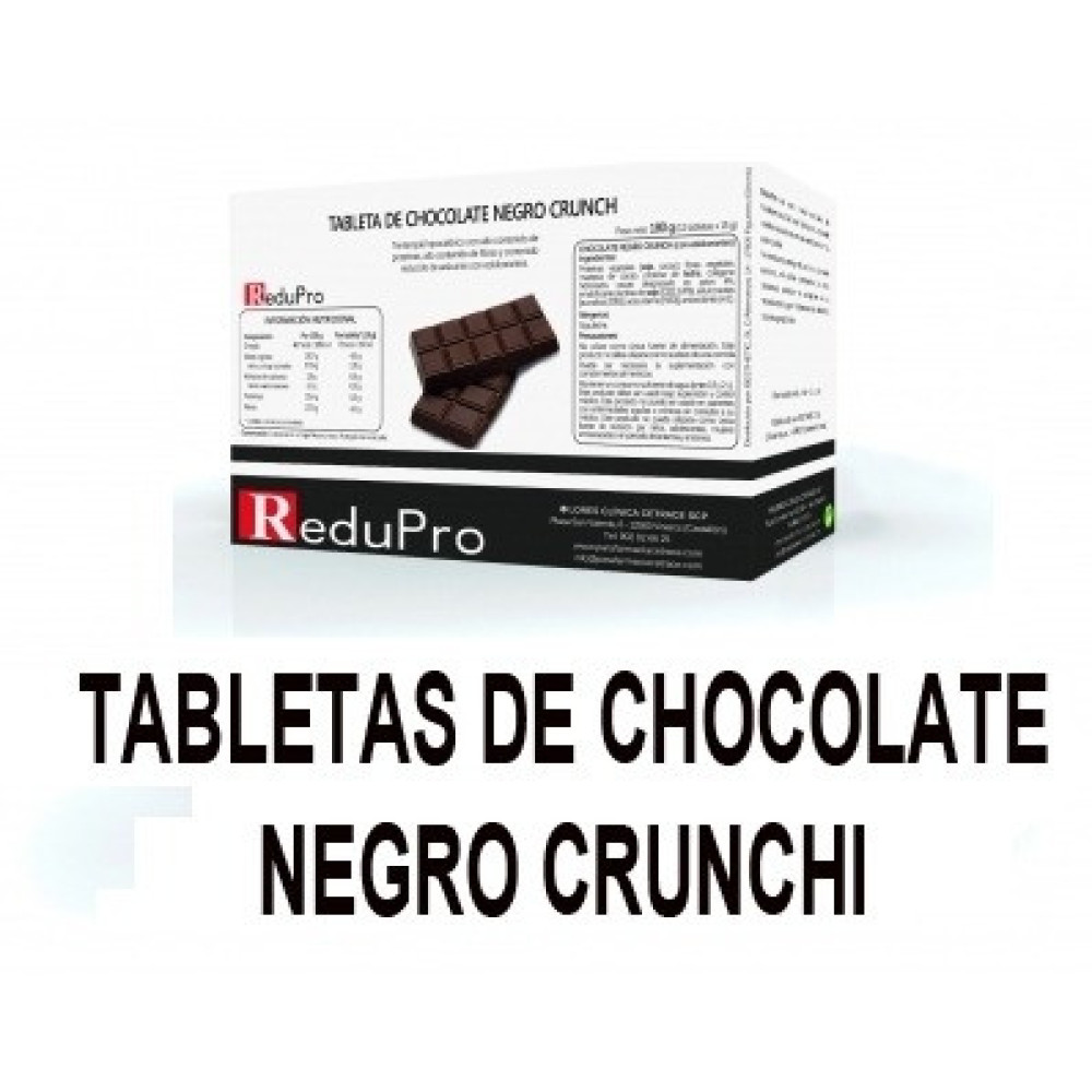 ReduPro Tabletas de Chocolate negro crunch caja 12 tabletas