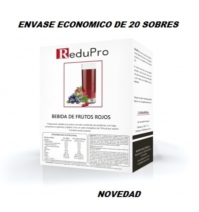 ReduPro Bebida de Frutos Rojos ENVASE ECONOMICO caja con 20 sobres unidosis