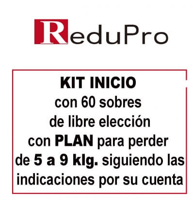 ReduPro Kit inicio con Plan de 5 a 9 kilos con 60 sobres de libre elección.