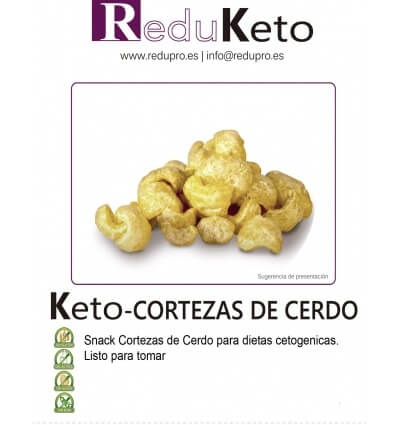 ReduKeto Keto-Cortezas de cerdo, caja con 4 unidades