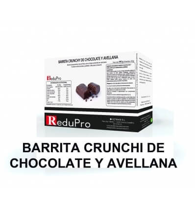 ReduPro Barrita crunchi de CHOCOLATE-AVELLANA, CAJA 7 UNIDADES