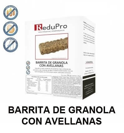 ReduPro Barrita de Granola y avellanas. Caja de 7 unidades