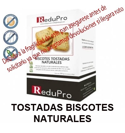 ReduPro Tostadas Biscotes naturales, Caja con 14 raciones.
