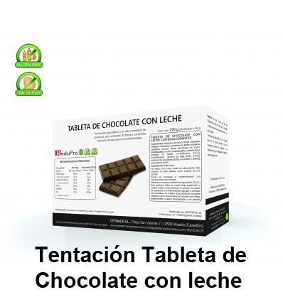 ReduPro Tentacion tableta de chocolate con leche, caja 18 tabletas