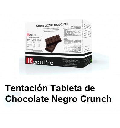 ReduPro Tentancion Tableta de Chocolate Negro crunch caja 12 tabletas