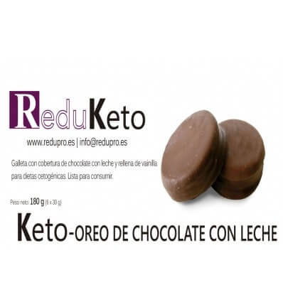 ReduKeto Keto-oreo de chocolate con leche, caja de 7 unidades