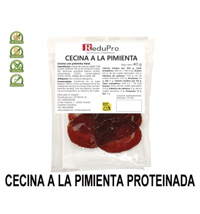 ReduPro Cecina a la pimienta proteinada 1 envase 40 grs.