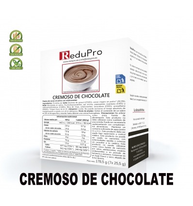 ReduPro CREMOSO de CHOCOLATE, CAJA 7 sobres. Tambien Mousse o Bebida.