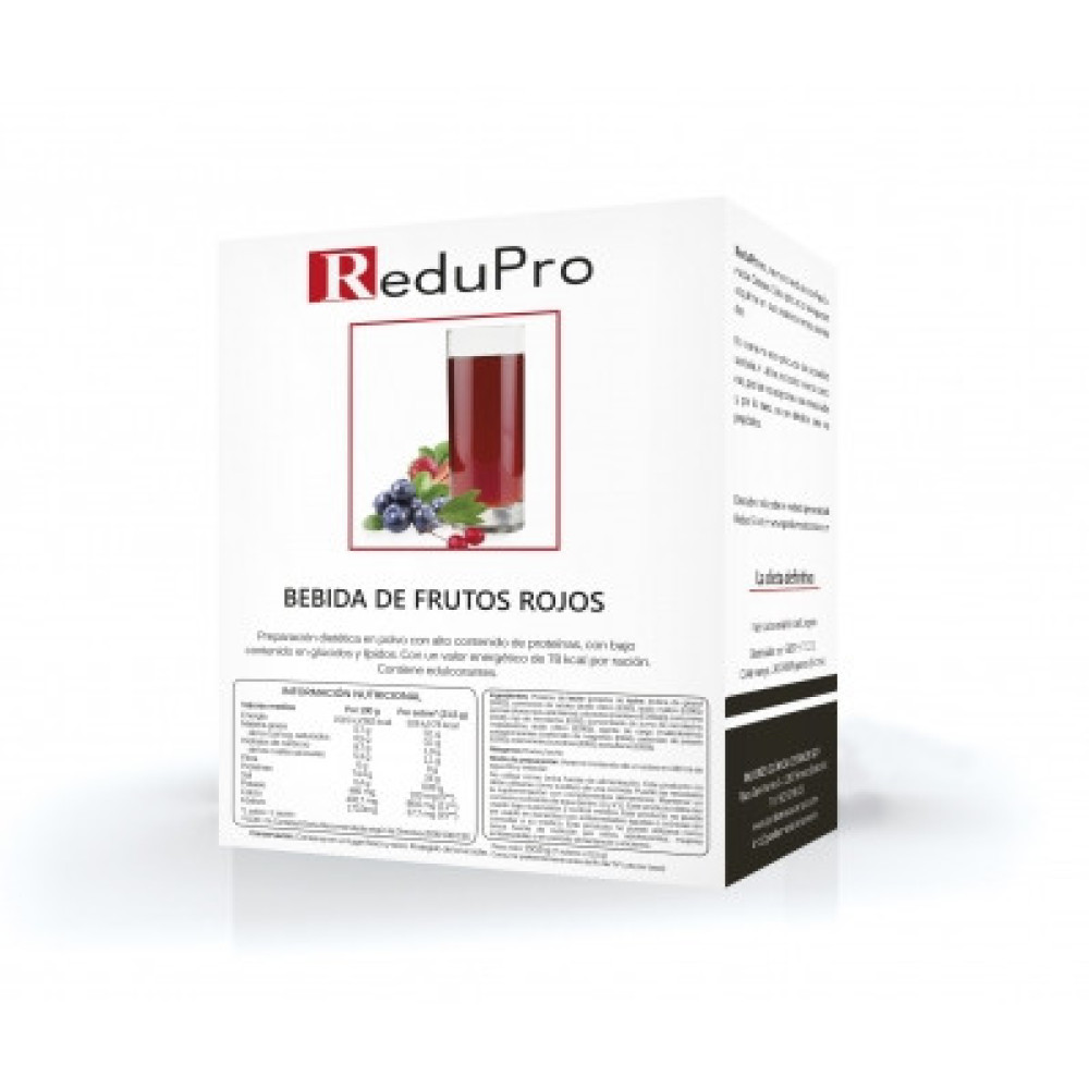 ReduPro Bebida de Frutos Rojos. CAJA de 7 sobres