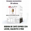 ReduPro Bebida de Café express con leche Envase economico de 20 sobres