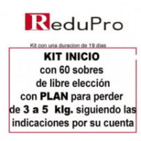 ReduPro Kit inicio con Plan de 3 a 5 kilos con 60 sobres de libre elección.