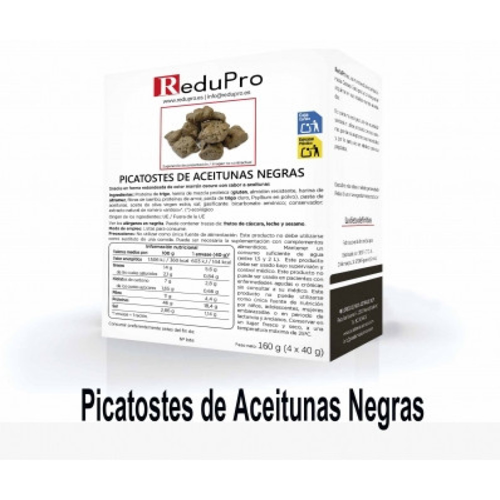 ReduPro Picatostes de Olivas Negras caja de 4 raciones