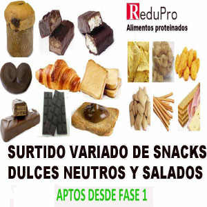 ReduPro Surtido de SNACKS Tentempiés de fases iniciales DULCES NEUTROS Y SALADOS, Actualizado 30/04/2026