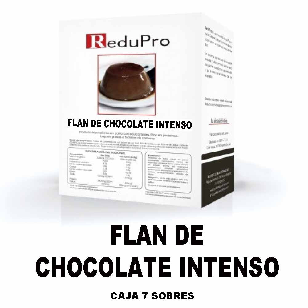 ReduPro FLAN de CHOCOLATE INTENSO, caja 7 sobres. Tambien Cremoso Mousse o Bebida