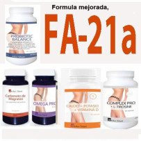 Pack FA 21a Complementos de micronutrientes para Fases Activas con Sobrepeso, sin dificultad para evacuar.